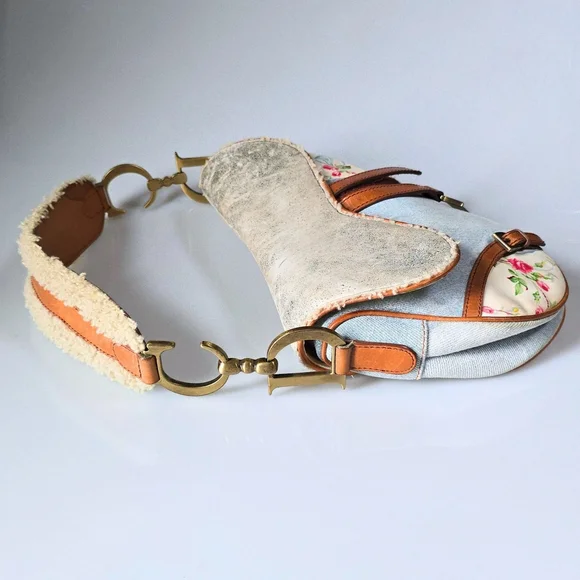 Dior Saddle Bag Denim Shearling - Picture 3 of 15